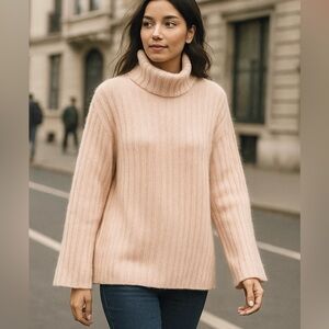 NWOT Casual Corner Vintage Angora/Lambswool chunky knit turtleneck pullover, L